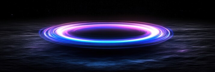 Obraz premium 幻想的なリング状の光が水面に浮かび上がる神秘的な瞬間