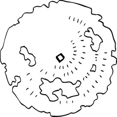 hand drawn vector of top view tree illustration.