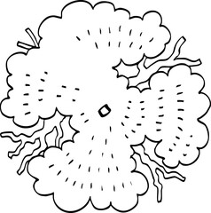 hand drawn vector of top view tree illustration.