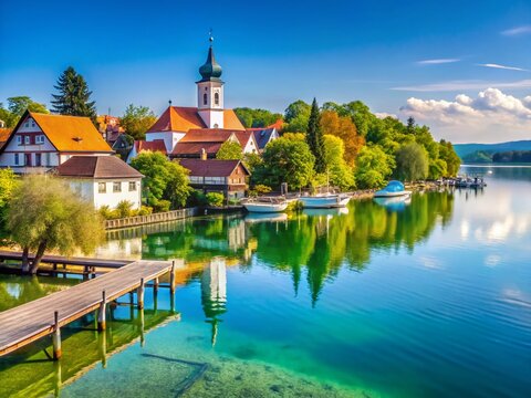Stunning Utting am Ammersee Lake View - Bavarian Lakeside Serenity