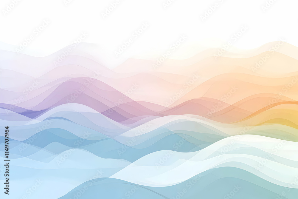 Canvas Prints a gentle flow of pastel gradient waves, blending soothing colors, perfect for creating elegant and u