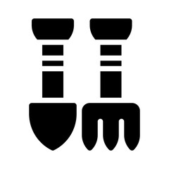 garden fork glyph icon