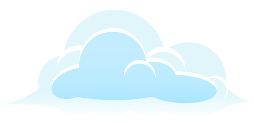 Set of cartoon clouds in a flat design. Fluffy white and grey cartoon clouds in blue sky vector set. Cloudy day. Cartoon cloudy fluffy illustration with names of each cloud.