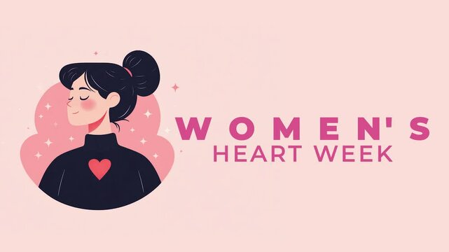 Women's Heart Week, women heart concept illustration.