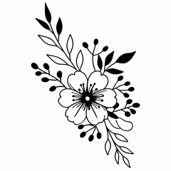 black and white floral background