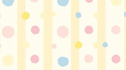Pastel circles and stripes pattern.