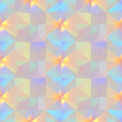 Obraz premium Pastel Geometric Pattern: Iridescent, low-poly, seamless texture with soft, muted colors creating a calming and modern aesthetic. Perfect for backgrounds, websites, and various design projects. 