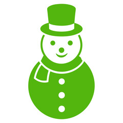 Christmas snowman with green hat