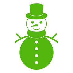 Christmas snowman with green hat