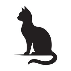 Elegant Cat Silhouette Vector Art for Your Project