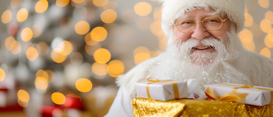 Merry Christmas and Happy New Year concept holiday vacation winter greeting card with text