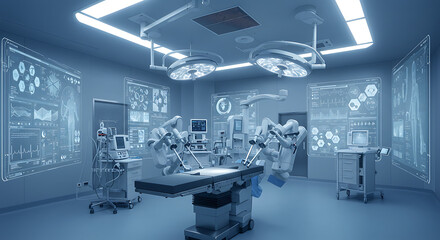 Advanced Robotic Surgery Room Futuristic Healthcare Technology
