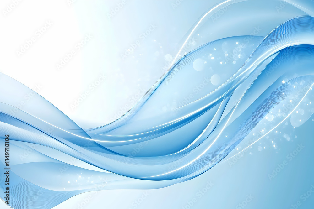 Wall mural abstract blue background with sleek, shiny lines flowing diagonally, leaving ample space for text, c