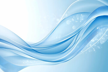 Abstract blue background with sleek, shiny lines flowing diagonally, leaving ample space for text, creating a modern and clean design for digital use