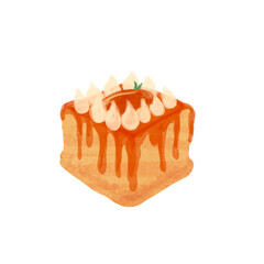 cake tiramisu for illustration baking printing, icon, stiker
