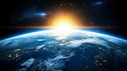 Obraz premium The blue globe spins through the cosmos, a 3d map of our planet bathed in the sun's light