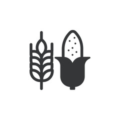 Grain flat glyph icon. Perfect pixel on transparent background