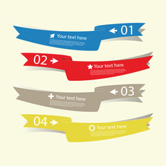 Set of ribbons. Infographic design.Print
