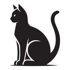 Elegant Cat Silhouette Vector Art for Your Project