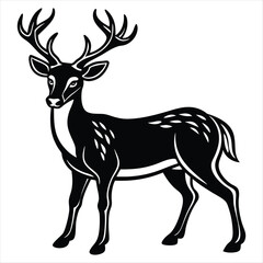 Obraz premium deer silhouette vector style