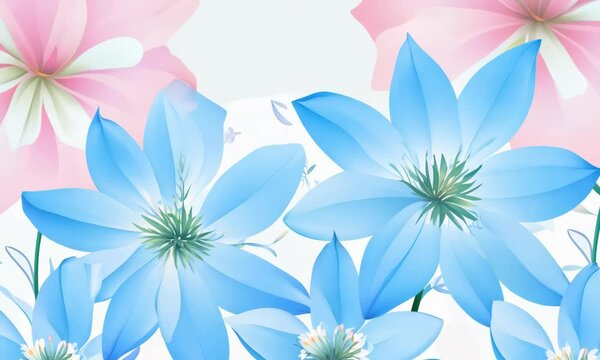 spring blue flower background close illustration bloom floral, petal natural, colorful beauty spring blue flower background close