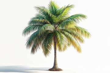 Obraz premium Vibrant Tropical Palm Tree Against a Light Sky