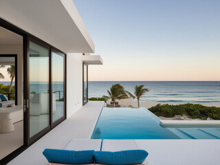 Fototapeta premium Beachfront Paradise with Stunning Ocean View