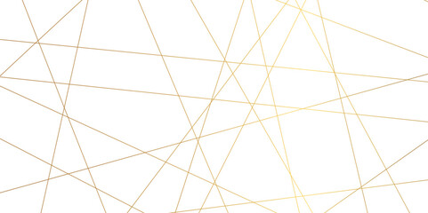 Luxury banner golden geometric lines overlap design. Golden Seamless random chaotic lines on transparent background.	