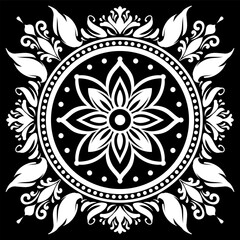A vintage frame illustration element. Floral symmetry border. Fit for banner, background, merchandise. Vector Eps 10.