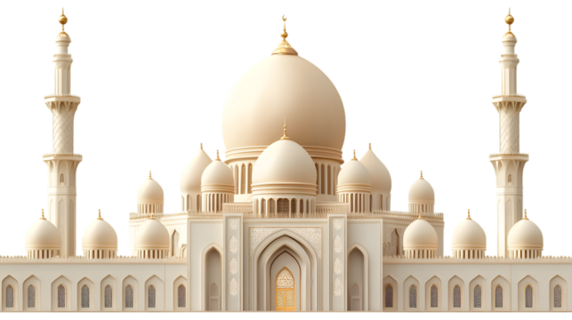 A beautiful illustration of a mosque dome, isolated on transparent 
