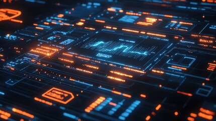 Obraz premium Abstract Futuristic Technology Interface Background.