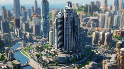 Fototapeta premium Aerial view of Hong Kong city Strategies for financing large-scale real estate development projects.