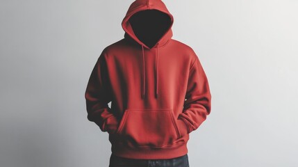 Anonymous Person in Red Hoodie, Concealed Identity.