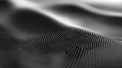 Abstract grayscale undulating dotted surface texture.