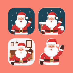 santa claus collection with background