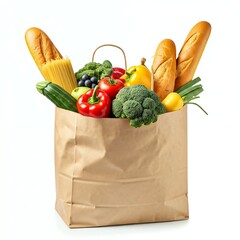 Fresh Produce in a Brown Paper Grocery Bag