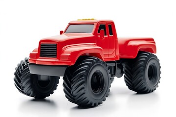 Obraz premium Red Semi trailer Truck Isolated. 3D rendering