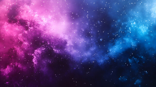 An abstract gradient background transitioning from vibrant purple to deep blue, adorned with subtle glowing particles for a futuristic vibe