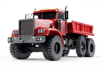 Red Semi trailer Truck Isolated. 3D rendering