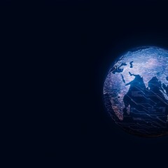 Fototapeta premium Digital globe illuminated by data connections