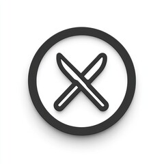 Obraz premium Crossed knives inside a circular graphic design