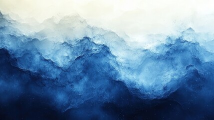 Fototapeta premium Misty blue mountainscape, serene, ethereal, dreamlike landscape.