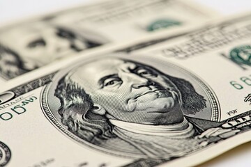 Artistic photography of intricately folded hundred dollar bills against a clean white backdrop