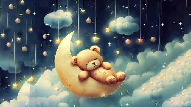 little bear sleeping in the moon lullaby