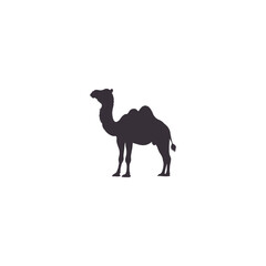 Silhouettes camels animal icon set vector illustration. Isolated on white background.