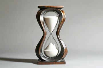 Elegant Wooden Hourglass with White Sand Timeless Design for Decorative and Functional Purposes in Modern and Classic Interiors