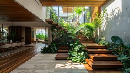 Modern Interior Design with a Tropical Garden