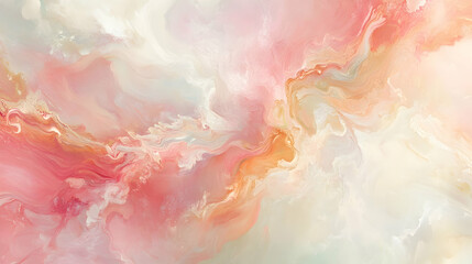 Soft, fluid abstract design with gentle gradients of pink, peach, and cream, evoking a sense of tranquility and softness