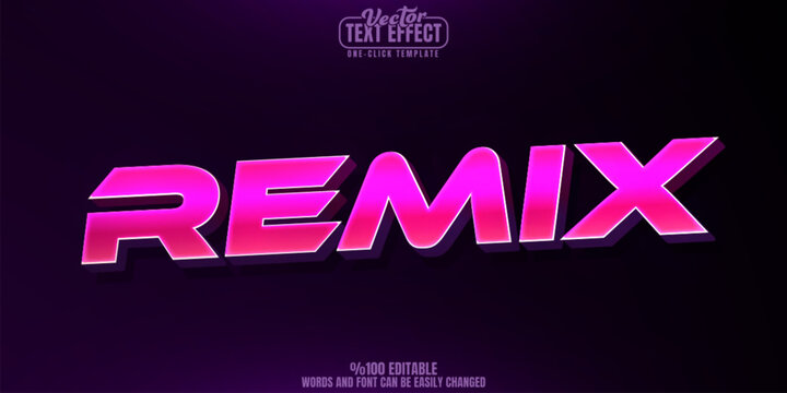 Remix editable text effect, customizable party and disco 3d font style
