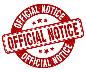 OFFICIAL NOTICE stamp isolated on white background